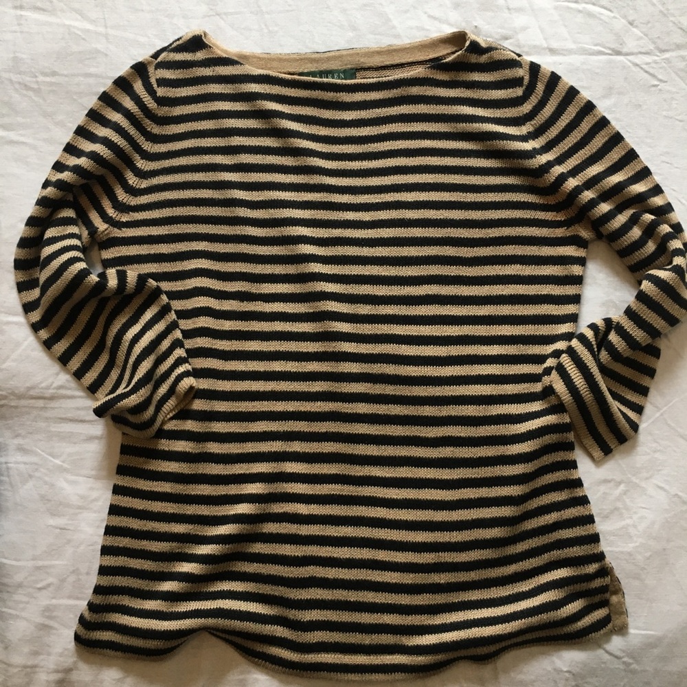 Ralph Lauren 100% Linen Knit Boat Neck Shirt